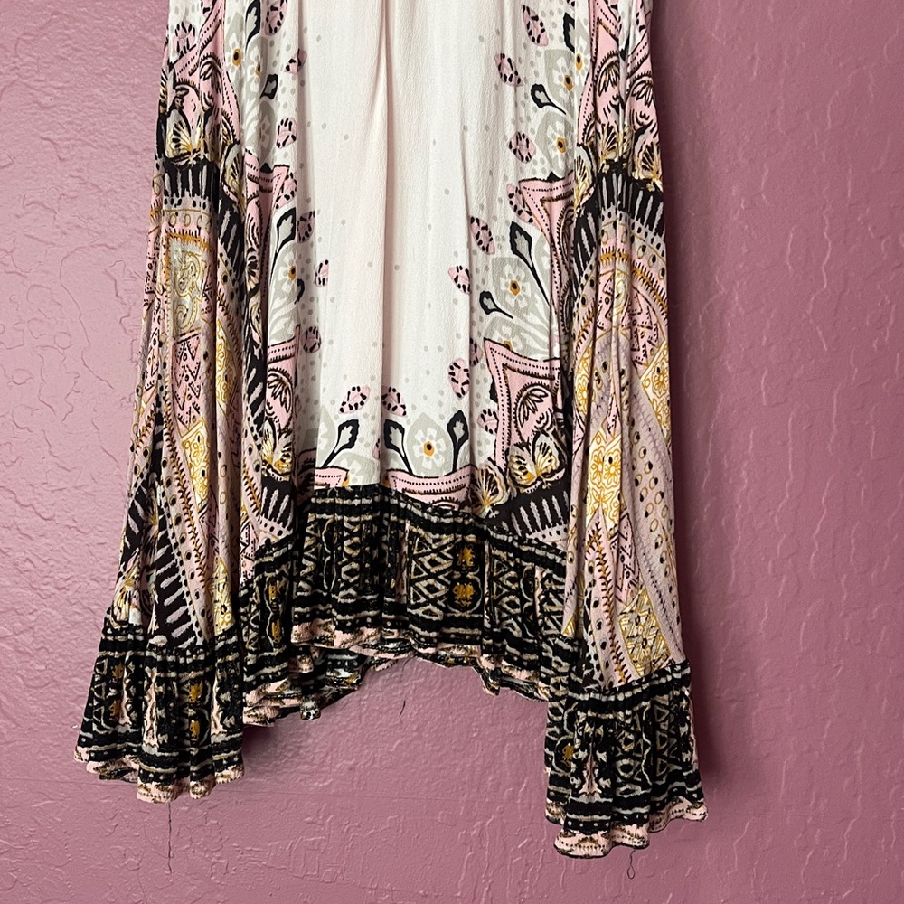 Free People Barely Pink Black and Gold Fabric dress. Size Small - Picture 3 of 5